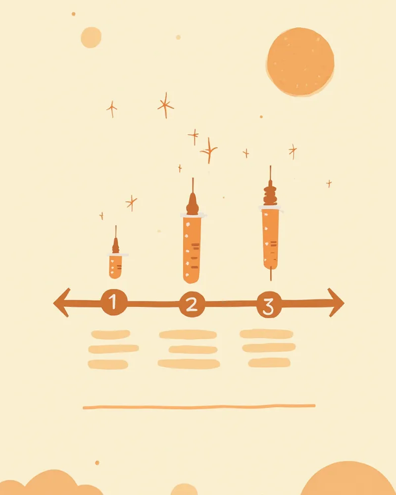 심장사상충 치료 스케줄 일러스트