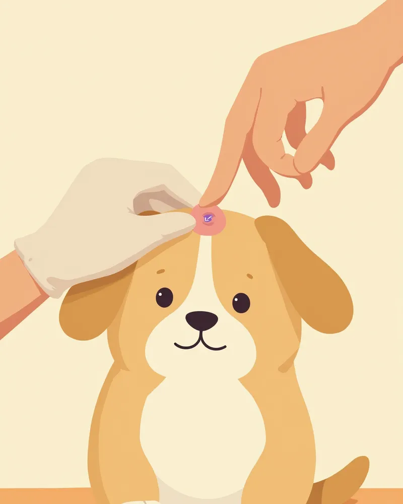 강아지 잇몸 색을 확인하는 수의사의 손