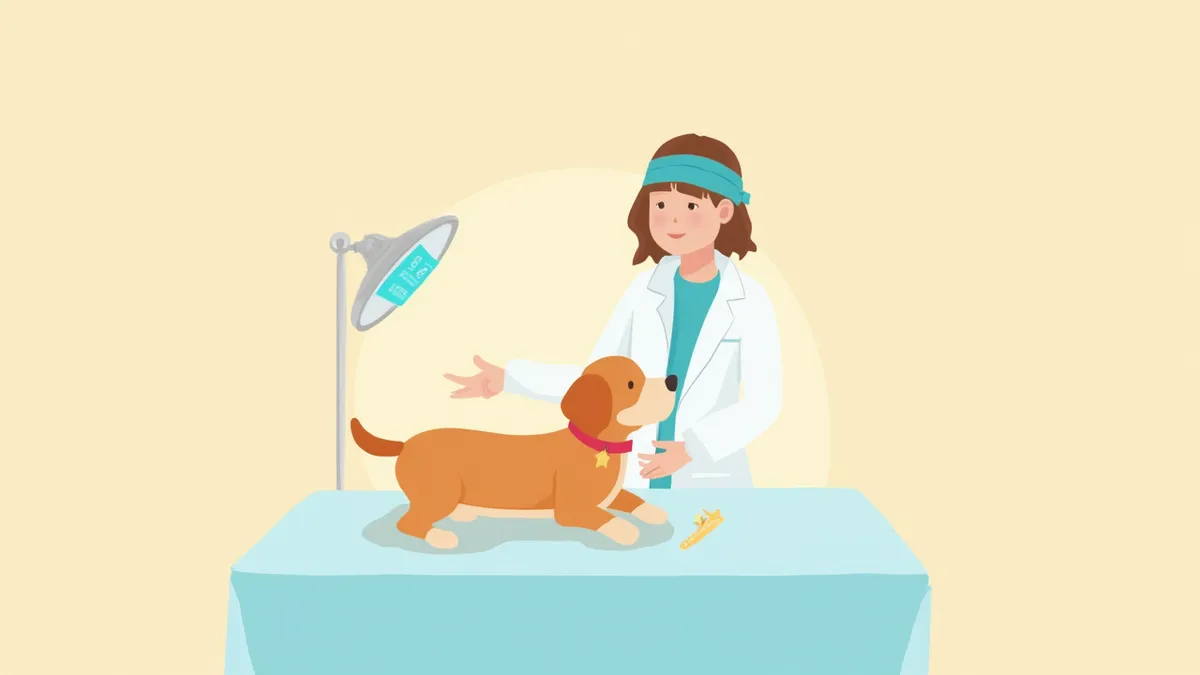 척추 디스크 수술을 준비하는 수의사