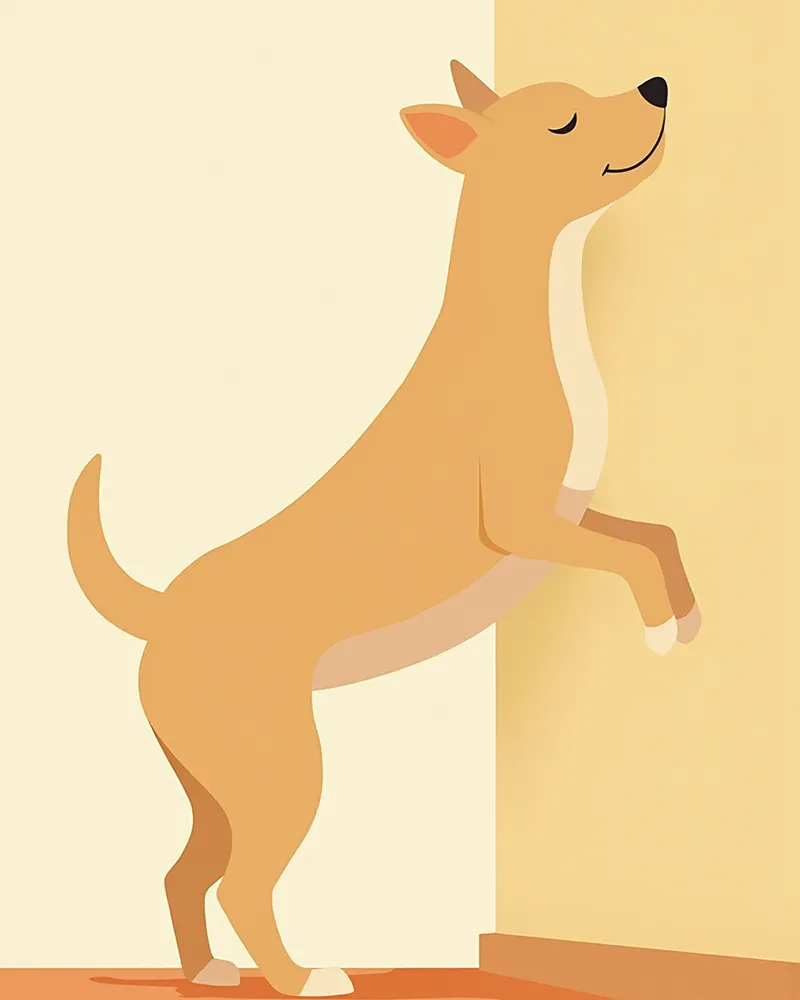 벽에 머리를 누르는 강아지 간성 뇌증 증상 사진