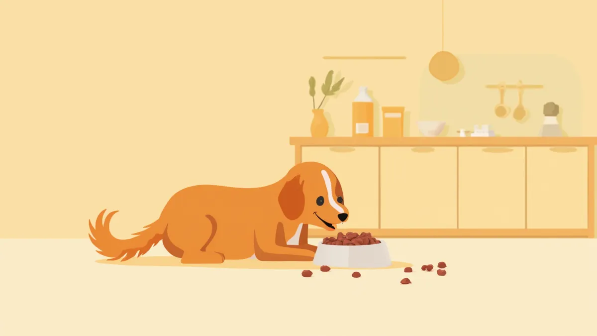 고단백 사료를 먹고 있는 강아지