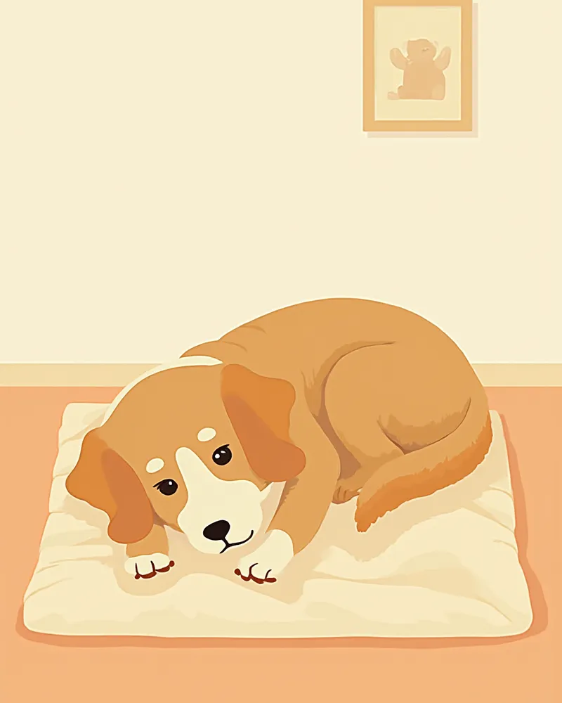 등산 후 집에서 보호자가 발바닥을 확인해 주는 강아지