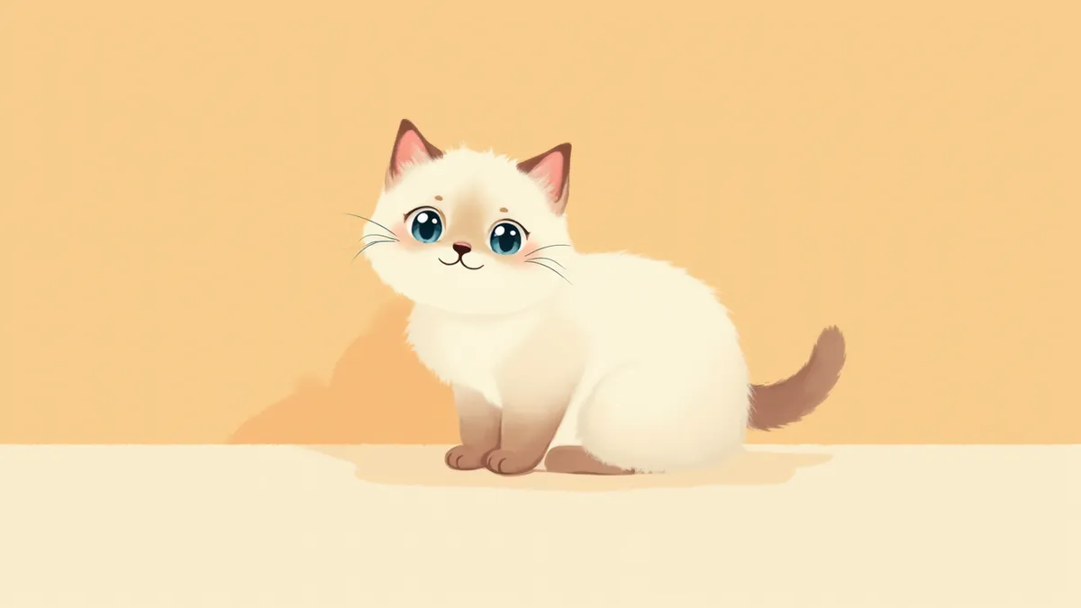 포인트 컬러 무늬의 히말라얀 고양이가 카메라를 바라보는 모습