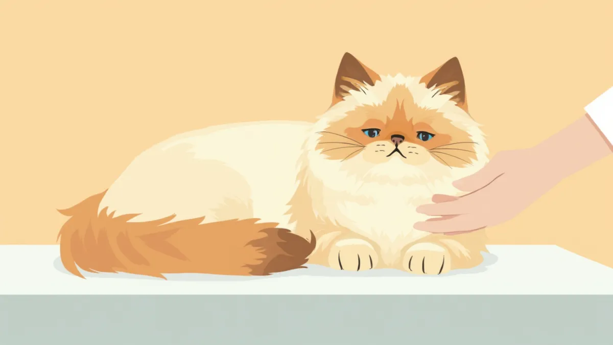 동물병원에서 검진받는 히말라얀 고양이