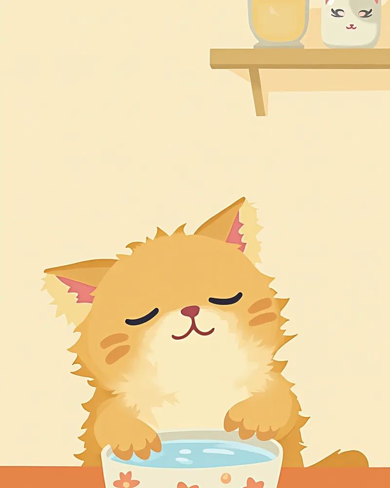 물을 마시는 히말라얀 고양이