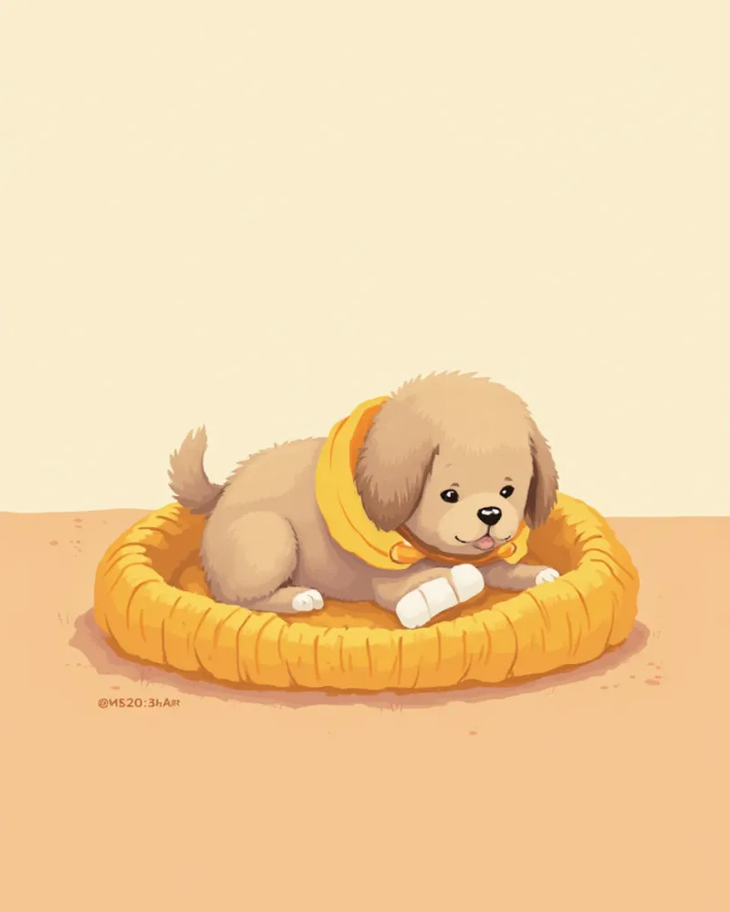 엘리자베스 칼라를 착용한 반려견