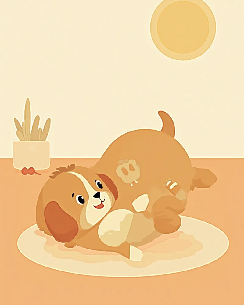 보호자가 강아지 사타구니 림프절을 점검하며 교감하는 따뜻한 모습