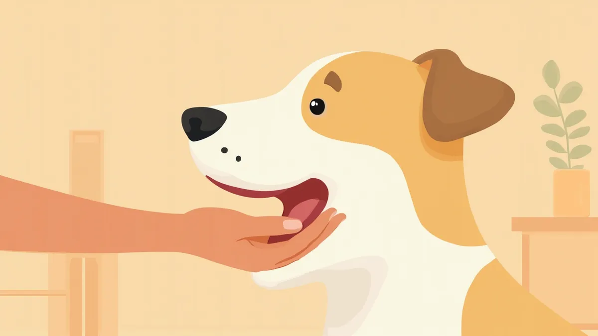 집에서 강아지의 잇몸과 치아를 점검하는 보호자의 모습