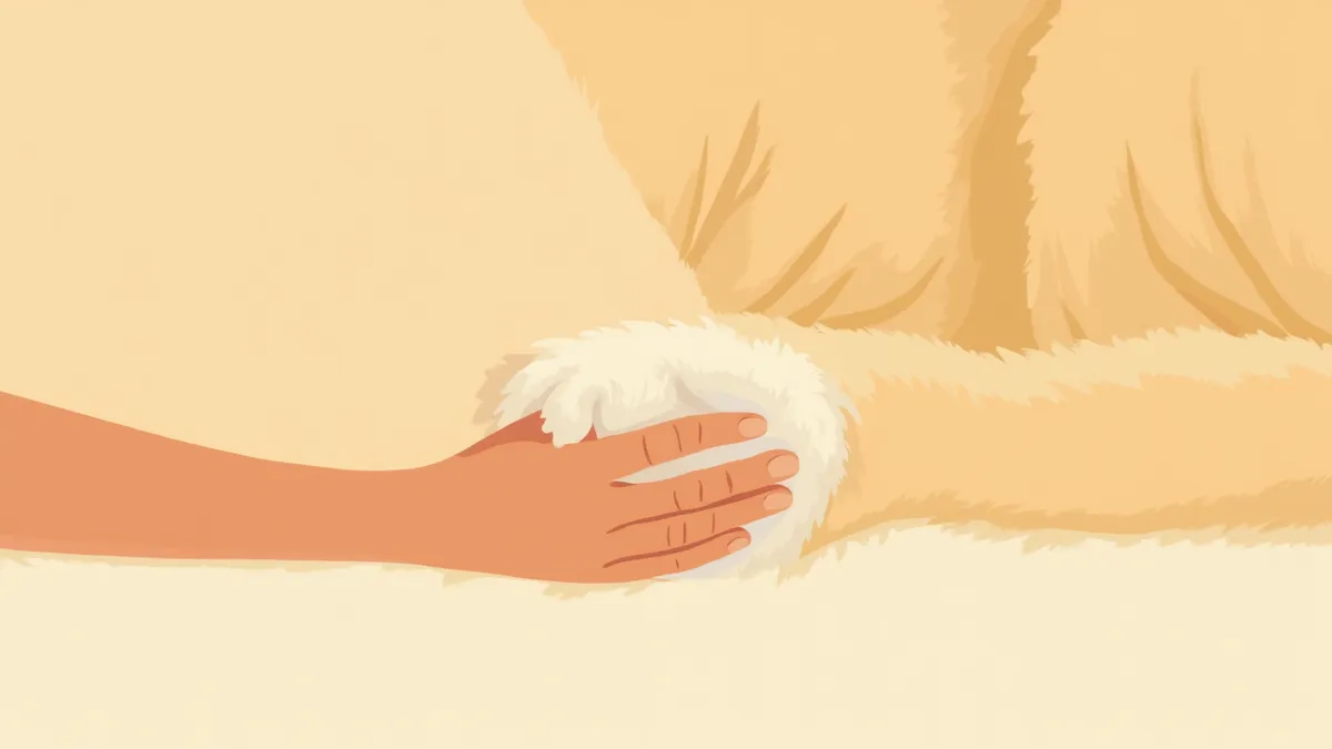 강아지 발바닥을 점검하는 보호자의 손