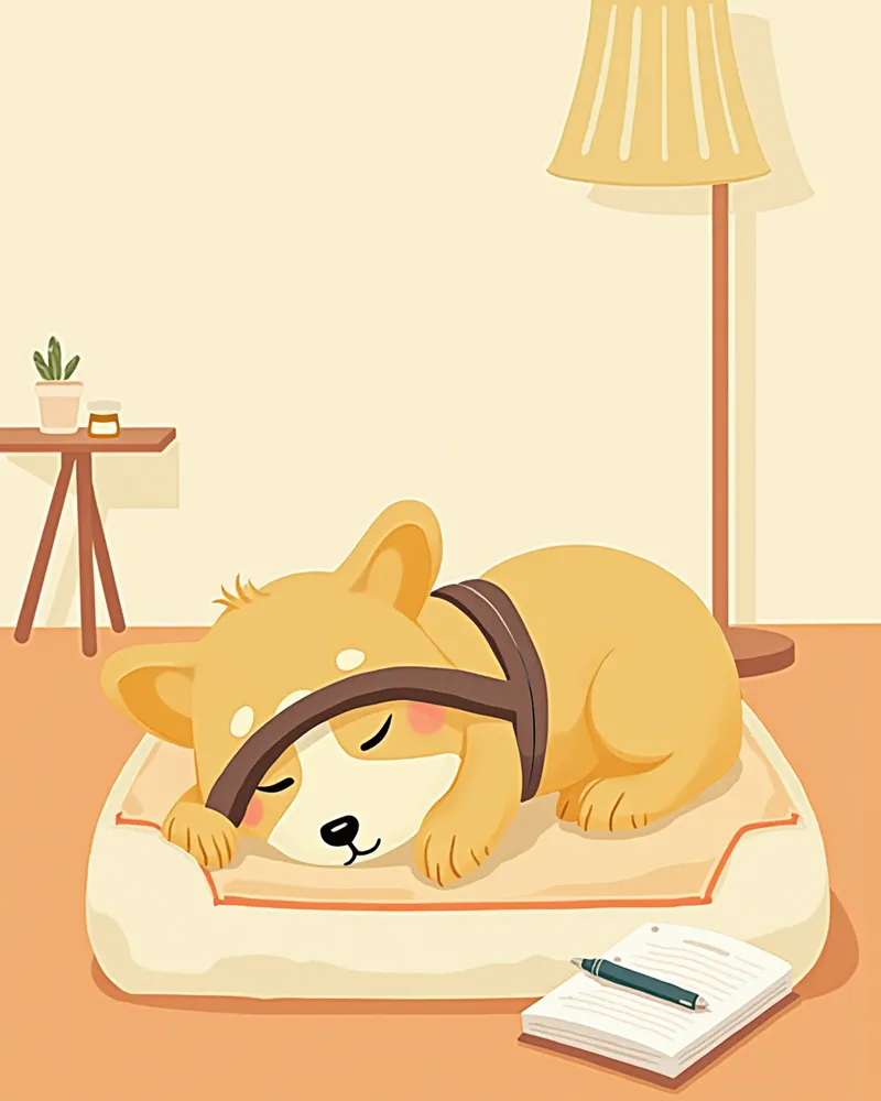 심장병 약을 복용 중인 노령견이 편안히 잠든 모습