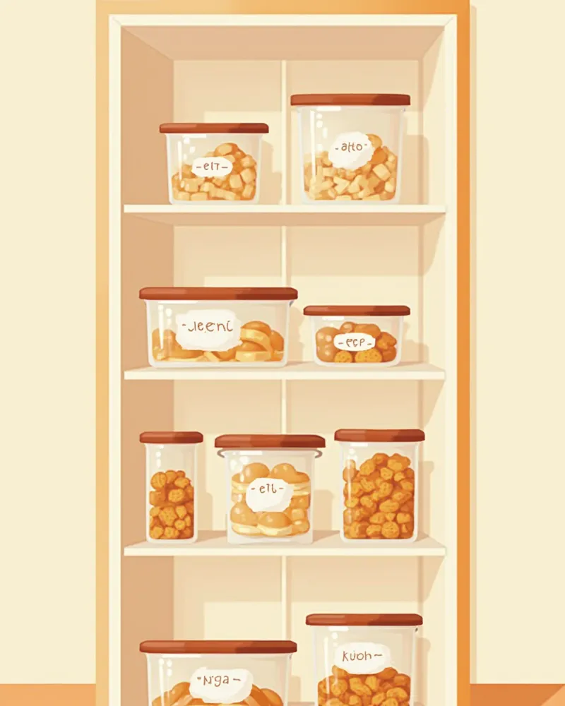 소분해 냉장 보관 중인 강아지 홈메이드 사료 용기들