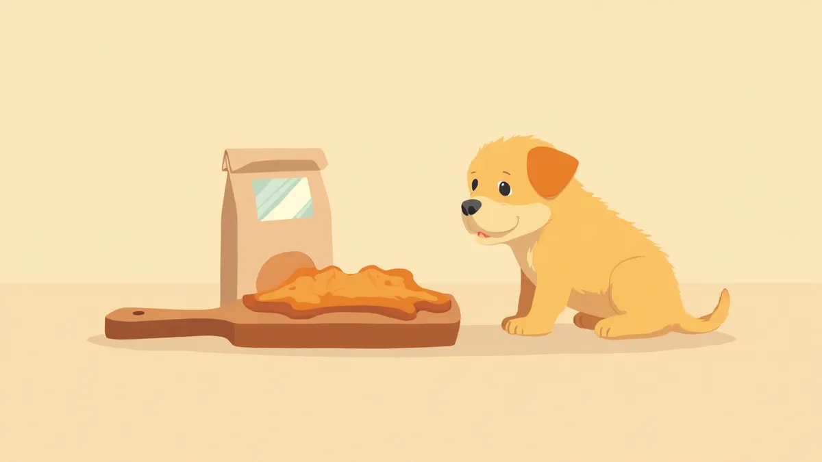 수제 간식과 시판 간식을 바라보는 강아지