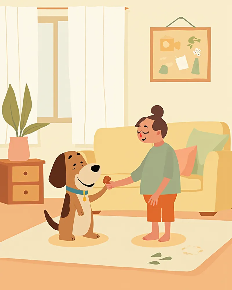 집에서 켄넬 훈련을 연습하는 강아지