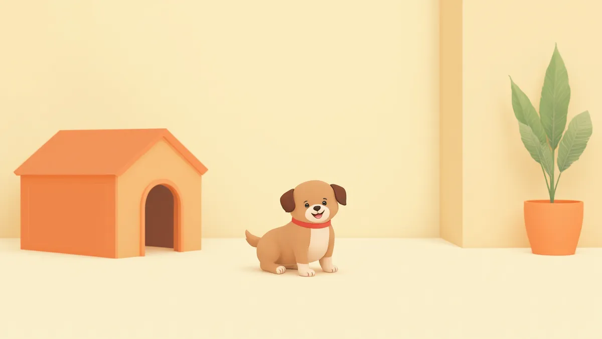 펫호텔과 펫시터 중 선택을 고민하는 강아지 이미지