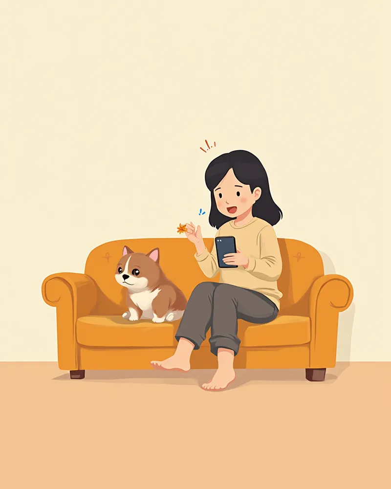 초인종 둔감화 훈련 장면