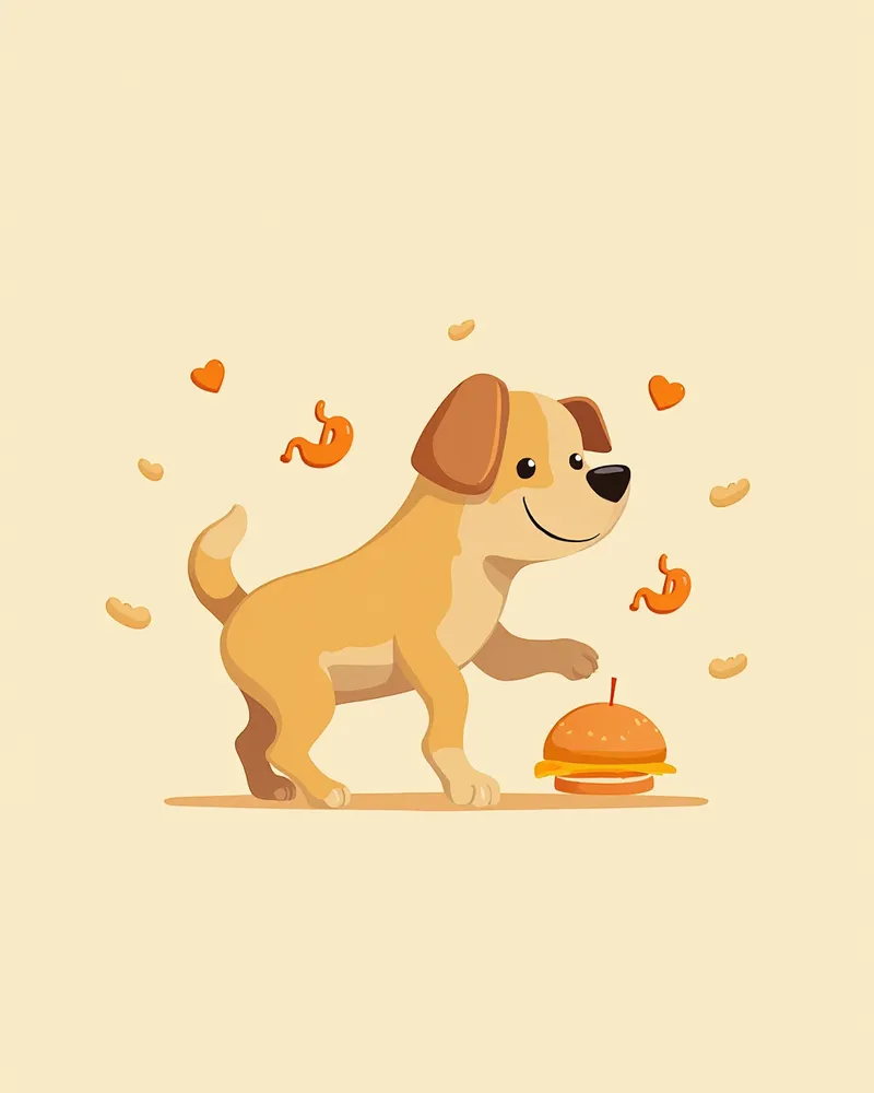 귀를 긁고 있는 강아지와 알레르기 증상 아이콘 일러스트