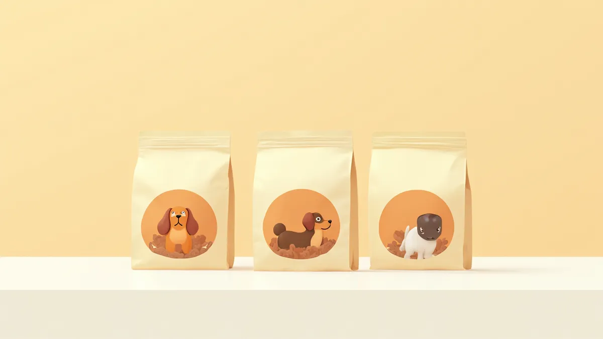 Hill's z/d, Royal Canin HP, Purina HA 처방식 세 가지를 나란히 비교한 모습