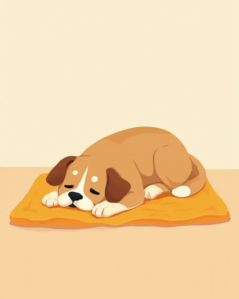 기력이 없어 축 처져 있는 강아지