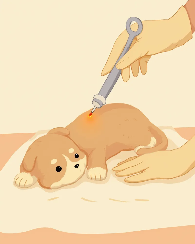 피부 펀치 생검이 이루어지는 모습