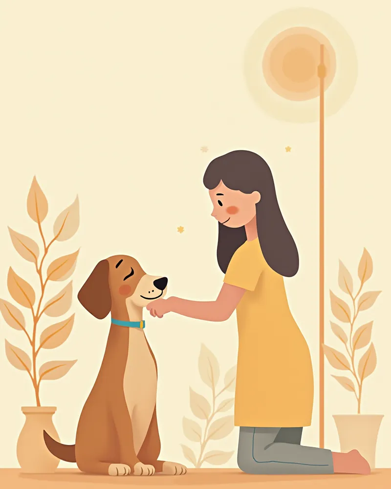 보호자가 집에서 강아지에게 면역 억제제를 투약하고 있는 모습