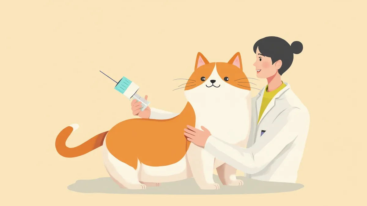 동물병원에서 보호자 품에 안긴 채 예방접종을 준비하는 차분한 표정의 실내 고양이