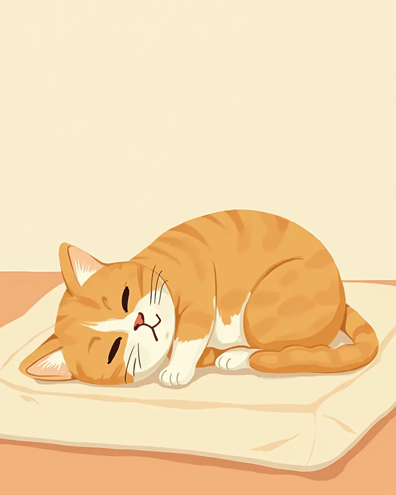 무기력하게 누워 있는 고양이와 입 주변을 살피는 보호자