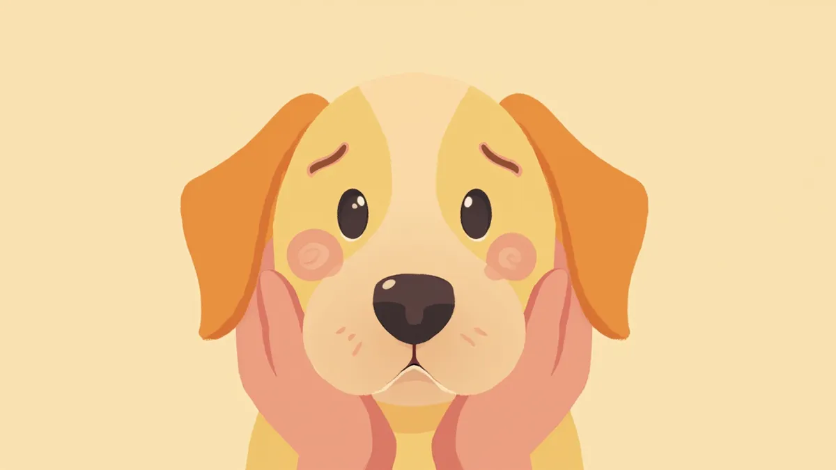 곤충에 쏘여 얼굴이 부은 강아지의 모습