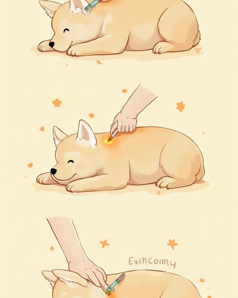 강아지 목덜미 피하에 인슐린을 주사하는 올바른 방법