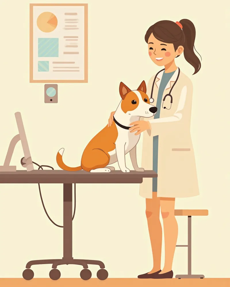 동물병원에서 검진받는 잭러셀 테리어