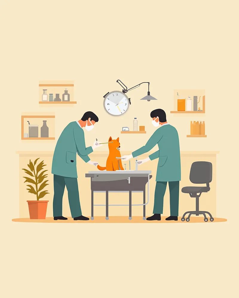 신우절개 수술 진행 과정 일러스트