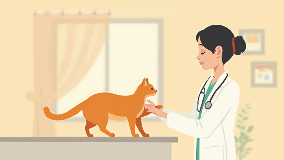 노령 고양이를 진료하는 수의사