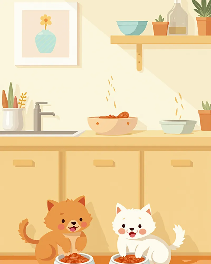 신장 건강을 위한 식이를 먹는 반려동물