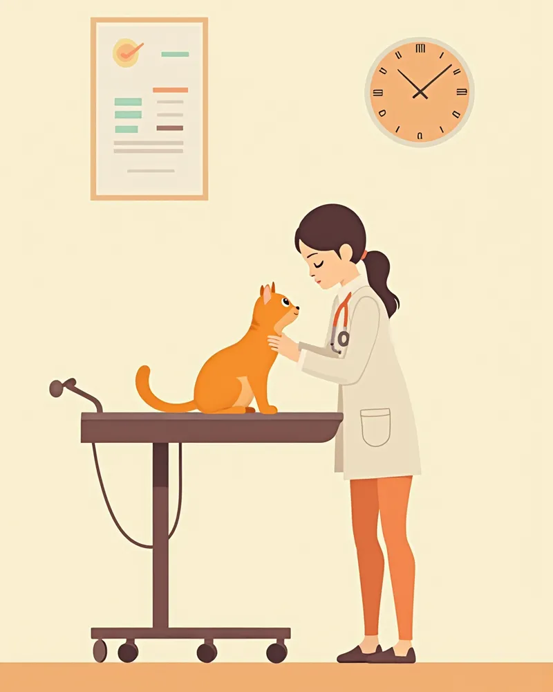 동물병원에서 진료받는 자묘