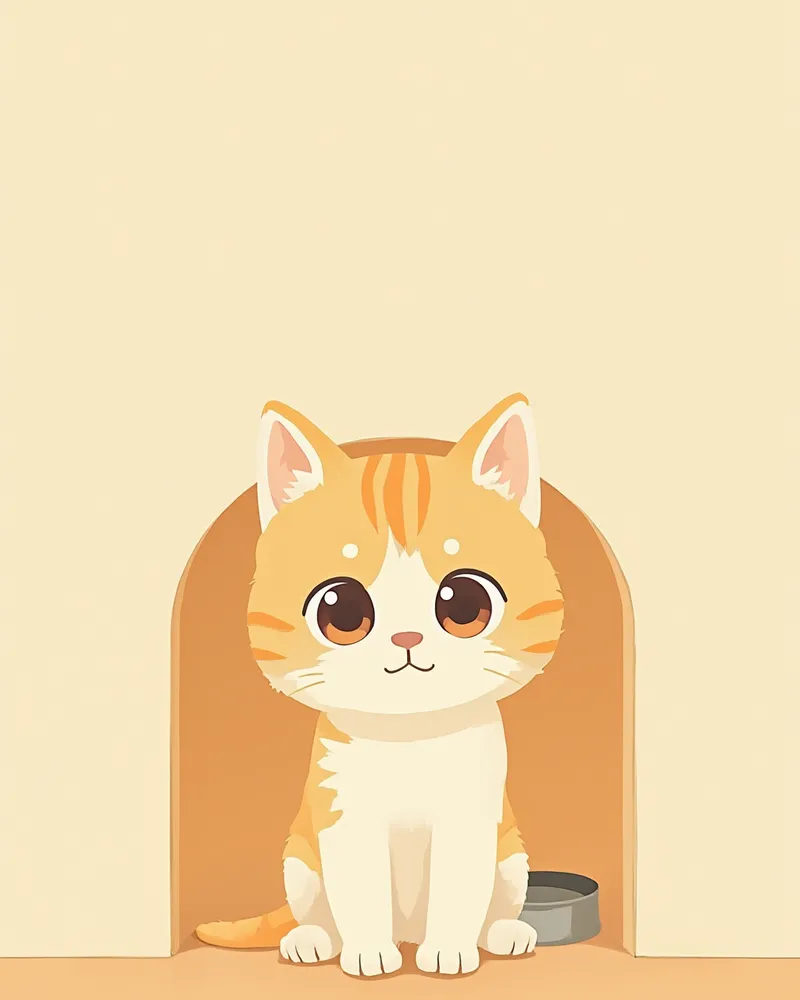 전용 공간에서 안정적으로 쉬고 있는 아기고양이