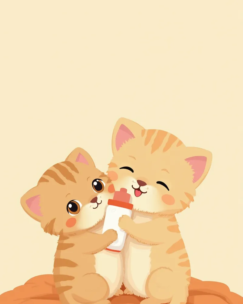 분유 수유받는 신생 자묘