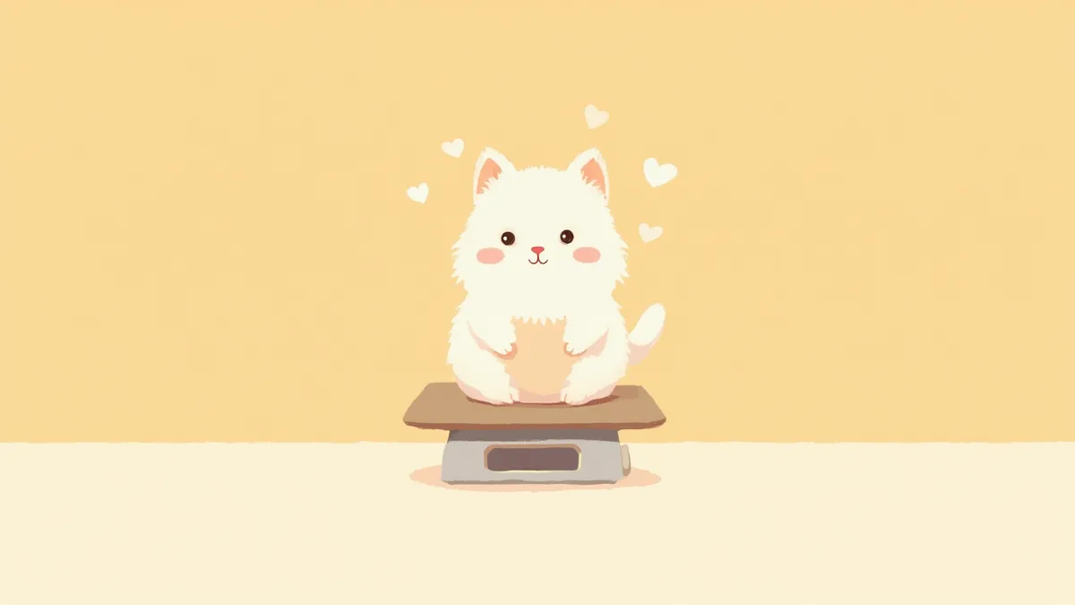 저울 위에서 체중을 재는 자묘