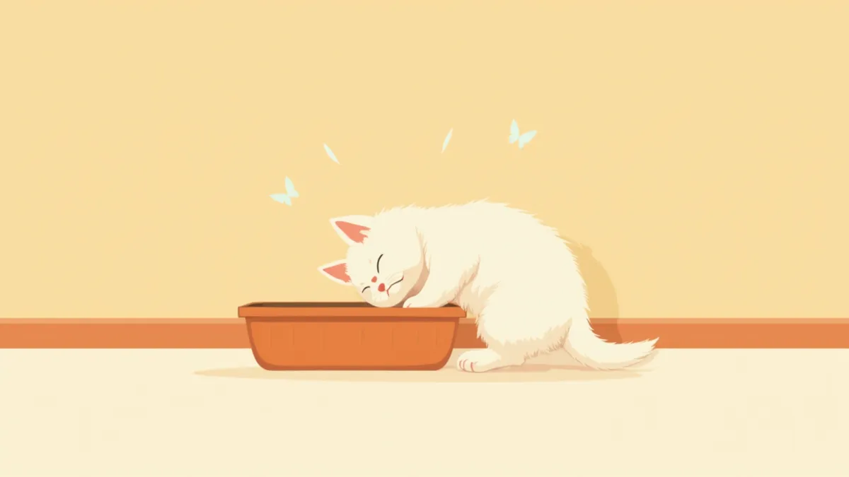 화장실 학습 중인 자묘