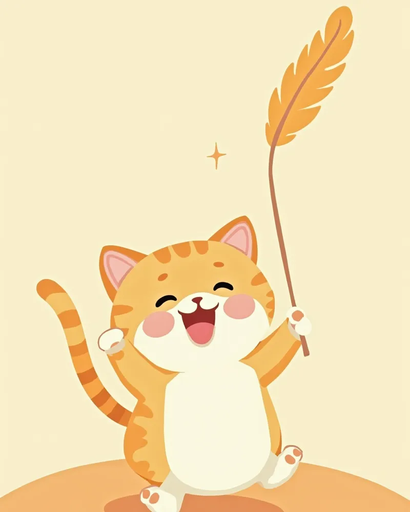 깃털 장난감으로 신나게 놀고 있는 코숏