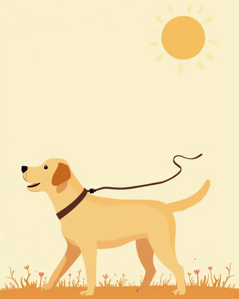 잔디밭에서 산책하는 건강한 체형의 래브라도