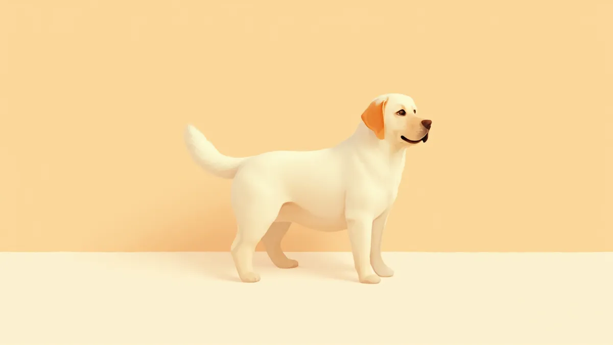 체형이 좋은 래브라도 리트리버 옆모습