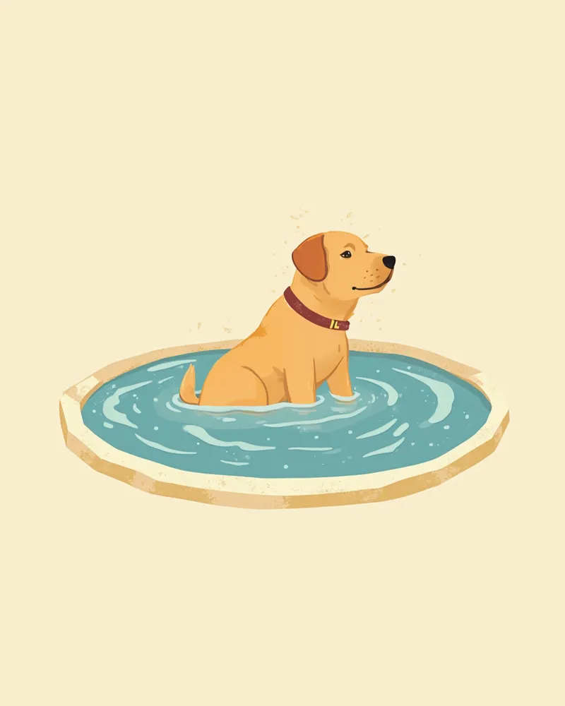 수영으로 운동하는 래브라도 리트리버