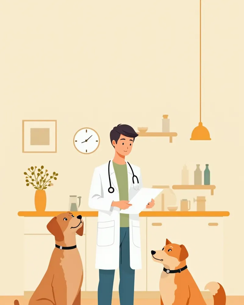 수의사가 락토페린 관련 연구를 확인하는 모습