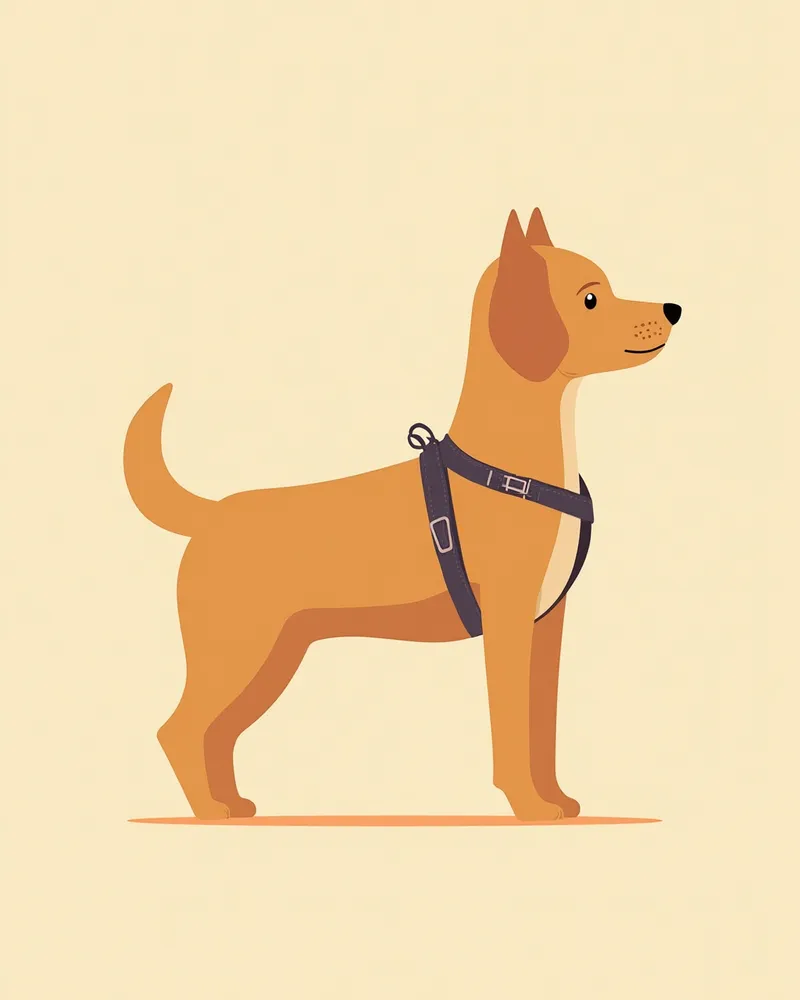 강아지 가슴에 올바르게 착용된 프론트클립 하네스