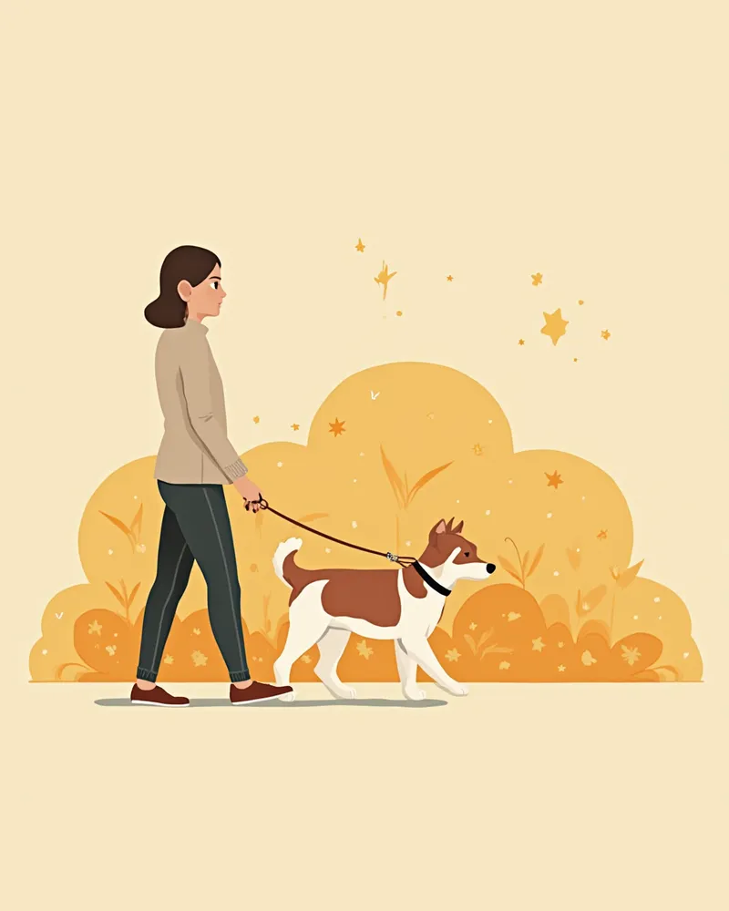 목줄을 착용한 중형견