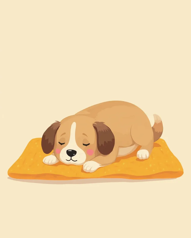 조용히 쉬고 있는 강아지