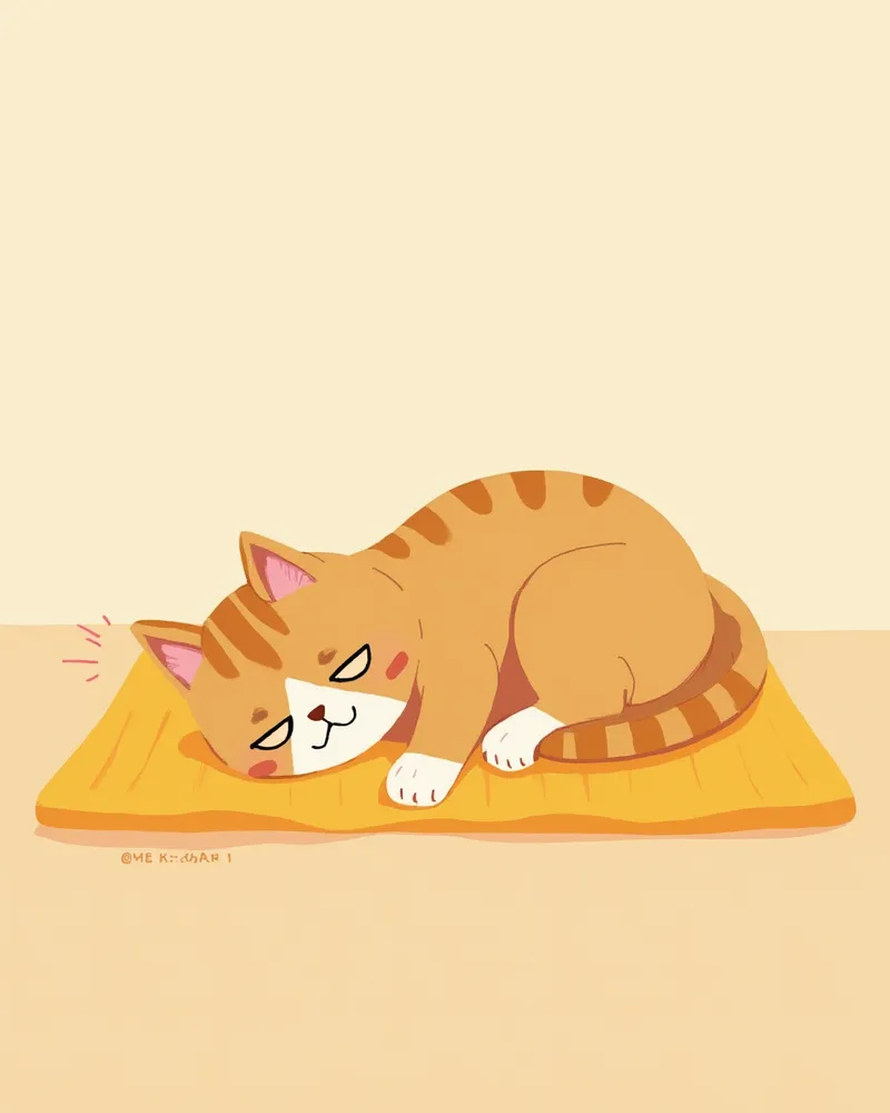 기력이 없이 누워 있는 고양이