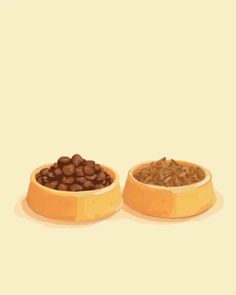 기존 사료와 LID를 섞어 천천히 전환하는 이미지