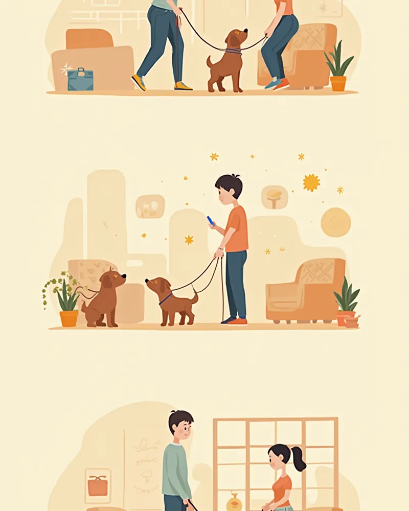 집 안에서 산책로까지 4단계 리드줄 훈련