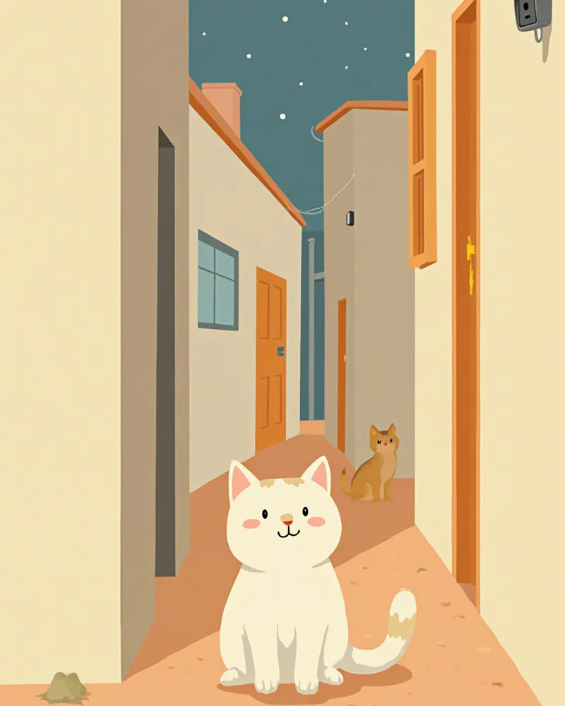 골목에 설치된 포획틀과 자동 카메라, 조심스럽게 접근하는 고양이