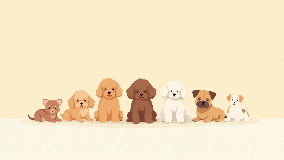 털 안 빠지는 대표 강아지 7품종이 함께 앉아 있는 모습